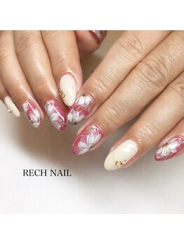 レッシュネイル サロンアンドスクール(RECH NAIL salon&school)/手描きフラワー