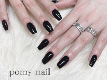 ポミーネイル 新宿西口店(pomy nail)/ブラックワンカラーネイル