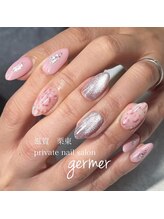 ジェルメ(germer)/ふんわり春レオパードネイル！