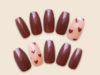 ファストネイル 川越駅前店(FASTNAIL)/ハート/ボルドー【12401】