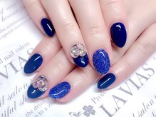 プロフェッショナル ネイルサロン ラヴィアス(LAVIAS)/【ジェル】ワンカラ＋アート２本