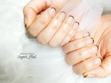 シュガーネイル(sugar nail)/ブラウンフレンチネイル