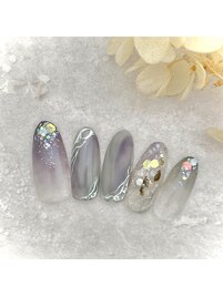 スモーキーニュアンスネイル