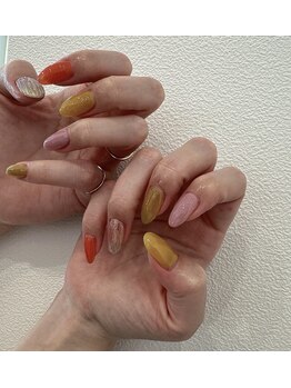 スピードネイル アンド アイ 宇土シティモール店/くすみカラー デザイン¥7150
