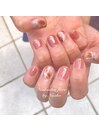 秋ブラウン大理石ネイルby佐藤