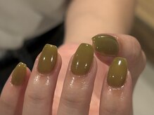 フィロンネイル 本町店(filonnail)/ワンカラー:オリーブグリーン