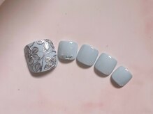 ルームヘアネイル 曙橋店(Room hair nail)/フット　手書きフラワー