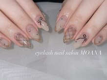 アイラッシュサロンモアナ 梅田芝田店(MOANA)/ブラウンチェックネイル