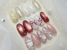 クリスマスネイル/12月定額/パラジェル/ニュアンスネイル