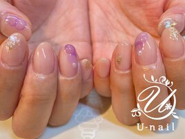 パープルアートネイル