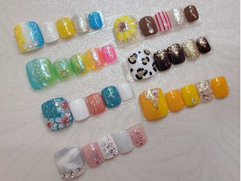 ネイルックバイナチュレルーム(Nailook by Nature Room)/Akie☆ フット:デザインネイル