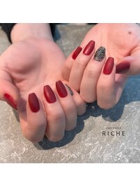 冬マットボルドー×ブラックラメ