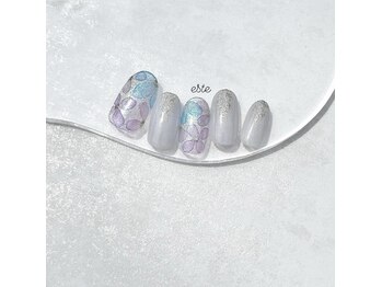 ラミュウ 国立(LA.MIU)/クリア紫陽花ネイル