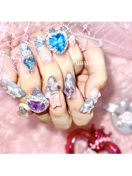 ファラウェイネイル(Faraway nail)/ブルーなy2kネイル☆
