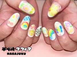 落書きネイル/色鉛筆/キャラ