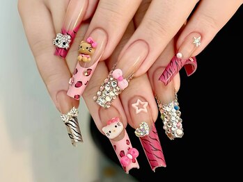 ダークハニー 池袋店(Dark Honey)/キティピンクヒョウ柄フレンチ