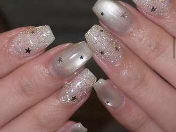 ジェミーネイル エビス(Jemiy nail ebisu)/うるうる水光マグネットラメ星