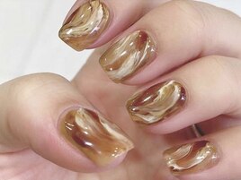 人気デザイン☆カフェラテネイル