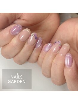 ネイルズガーデン(NAILS GARDEN)/ドライフラワーフレンチネイル
