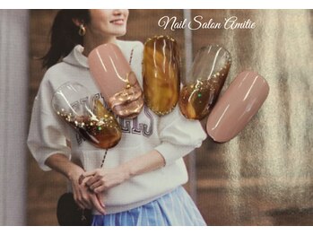 ネイルサロン アミティエ(Nail Salon Amitie)/キレカジュべっ甲オシャレNail*.