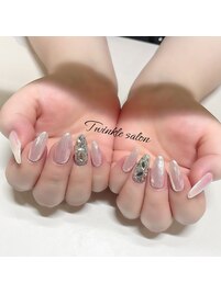 オーロラミラーでうるうるネイル