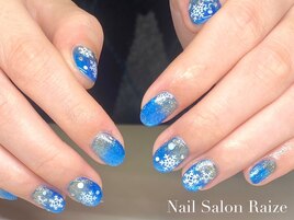 雪の結晶ネイル/冬ネイル