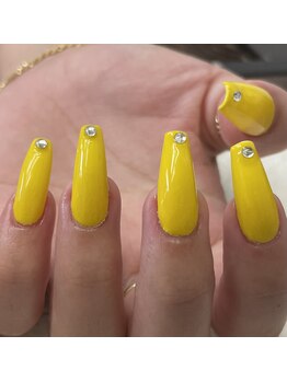ネイルズフォーユー(Nails 4 U)/イエローシンプルネイル