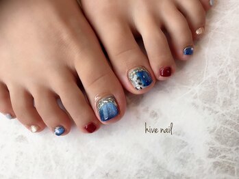 ハイブネイル(Hive nail)/秋フットネイル