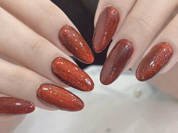 ネイルズバー 新宿店(Nails Bar)/ レッドグリッターネイル