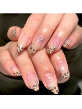 レオパード柄ネイル/冬ネイル
