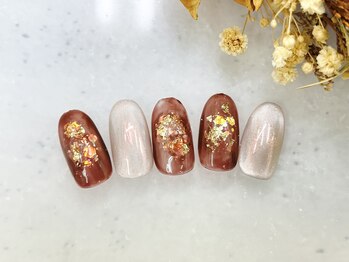 キャンアイドレッシー 足利店(Can I Dressy)/秋・大人可愛い上品ネイル¥6000