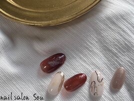 ブラウンニュアンスネイル