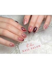 冬ネイル/ドット/バレンタイン