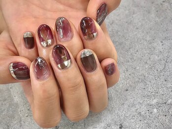 ネイル マックスケリー 大阪梅田(MAXKELLY)/HAND90分アート☆ボルドー