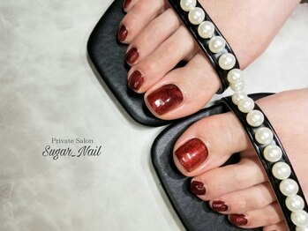 シュガーネイル(sugar nail)/赤マグネットフットネイル