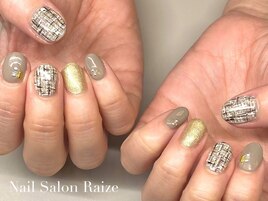 ツイードネイル/冬ネイル