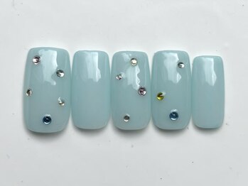 ジェミーネイル イケブクロ(Jemiy nail ikebukuro)/カラフルラインストーン¥7000