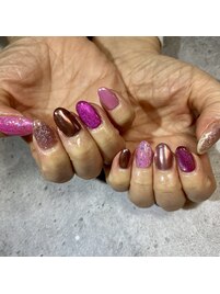 ピンク詰め合わせネイル