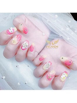 フラワー猫ネイル