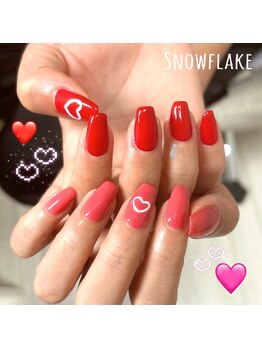 スノーフレーク(Snowflake)/ワンカラー+1本シンプルアート