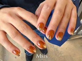 orange brown × gold mirror