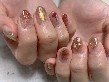 アイネイルズ 渋谷店(I nails)/もやもやフラワーネイル￥9480