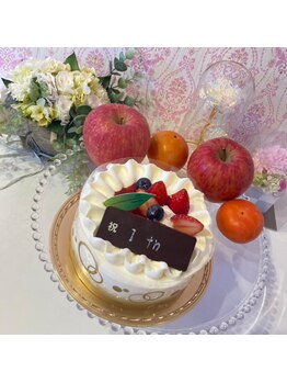 フィオーレ(fiore)/12/6 お客様から1周年記念ケーキ