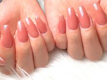 nailsalon milkum/ワンカラー+ラメグラ