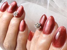 リュールネイル(lueur nail)/大人のRed　&　ビジュ－