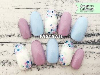 ファストネイル 立川店(FAST NAIL)/紫陽花の北欧風ネイル