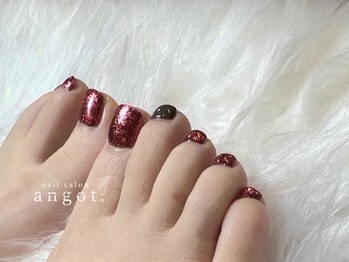 アンガット(angot.)/ボルドーラメフットネイル