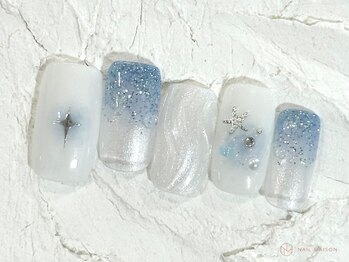 ネイルメゾン 池袋店(NAIL MAISON)/うるつやブルーうねうね¥10550