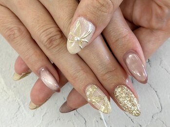 ディーネイル 池袋(D-nail)/【森】ミラー リボンアート