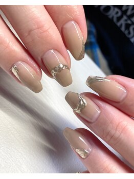 リーシアネイル(Re cia Nail)/シンプルミラーアート